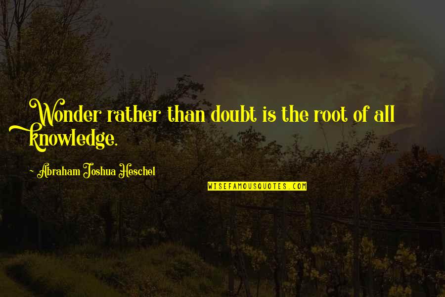Coiling Door Quotes By Abraham Joshua Heschel: Wonder rather than doubt is the root of