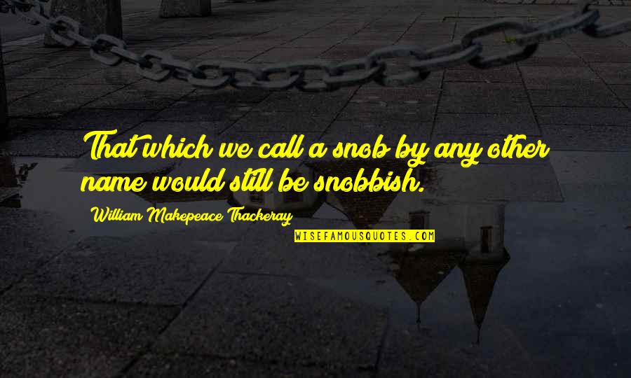 Coincidence Does Not Exist Quotes By William Makepeace Thackeray: That which we call a snob by any