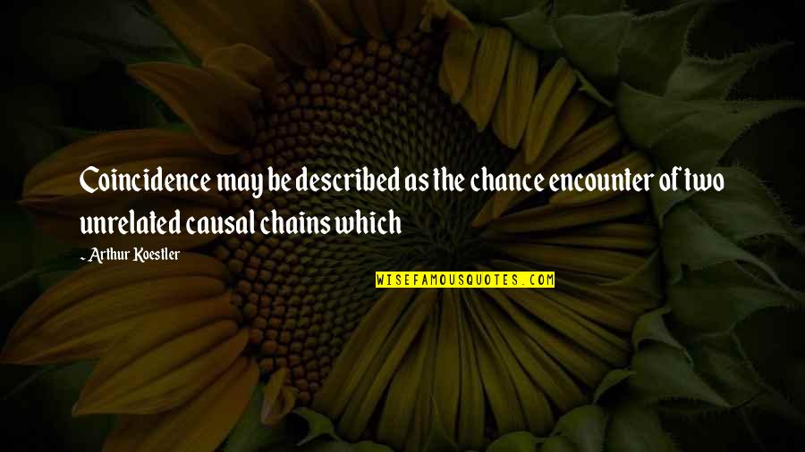 Coincidence In Life Quotes By Arthur Koestler: Coincidence may be described as the chance encounter Coincidence In Life Quotes By Arthur Koestler: Coincidence may be described as the chance encounter