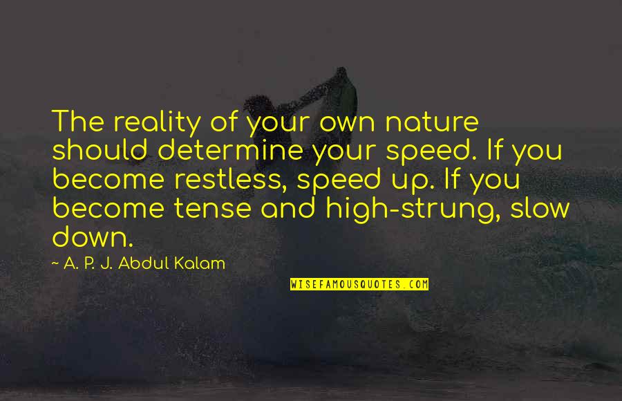 Coincidencias Que Quotes By A. P. J. Abdul Kalam: The reality of your own nature should determine Coincidencias Que Quotes By A. P. J. Abdul Kalam: The reality of your own nature should determine