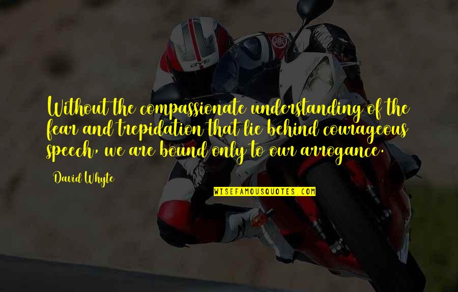 Coincidenza In Inglese Quotes By David Whyte: Without the compassionate understanding of the fear and Coincidenza In Inglese Quotes By David Whyte: Without the compassionate understanding of the fear and