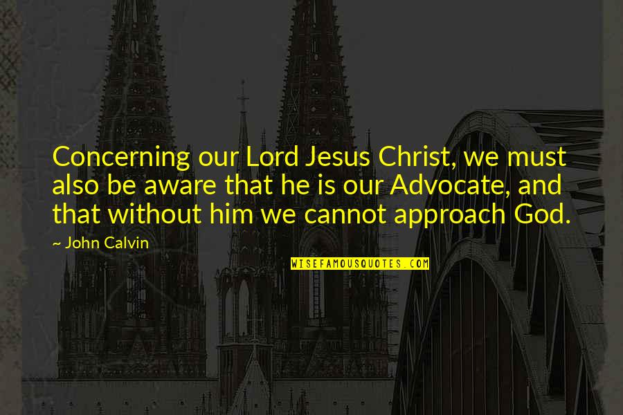 Cokane Quotes By John Calvin: Concerning our Lord Jesus Christ, we must also