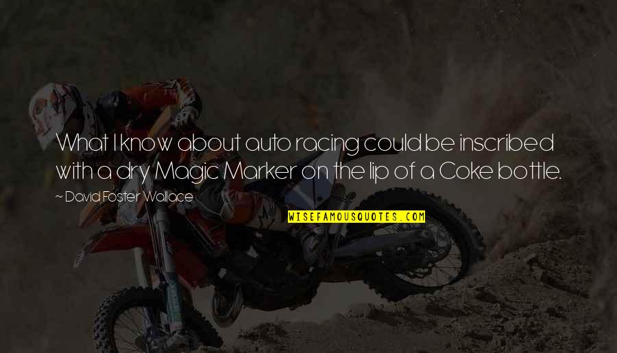 Coke Bottle Quotes By David Foster Wallace: What I know about auto racing could be