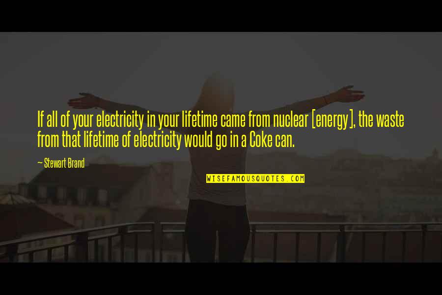 Coke Can Quotes By Stewart Brand: If all of your electricity in your lifetime