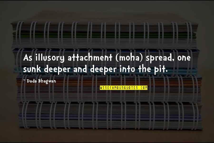 Cokoliki Quotes By Dada Bhagwan: As illusory attachment (moha) spread, one sunk deeper