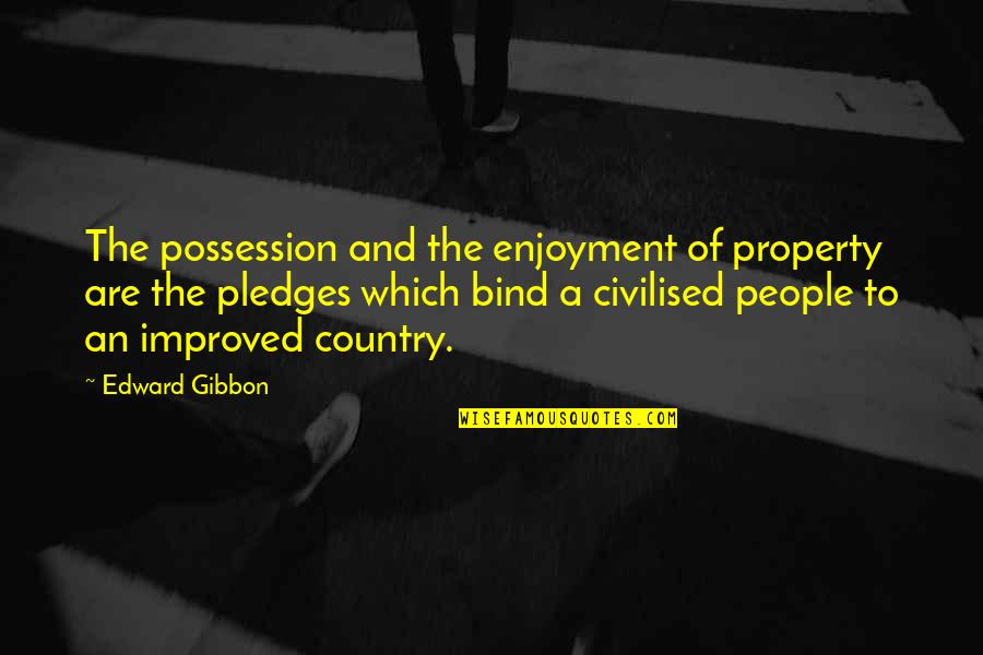 Colachis And Strohm Quotes By Edward Gibbon: The possession and the enjoyment of property are