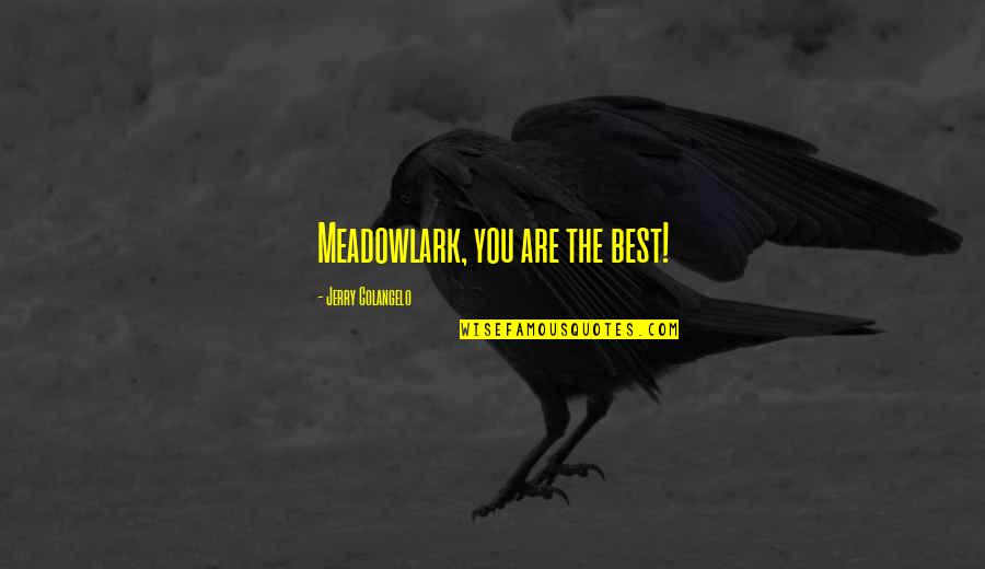 Colangelo Quotes By Jerry Colangelo: Meadowlark, you are the best!