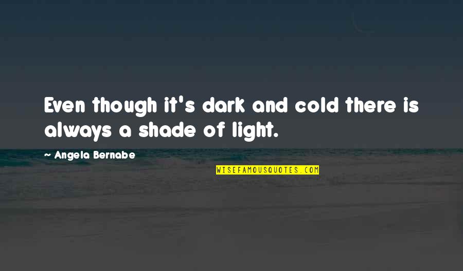 Cold And Dark Quotes By Angela Bernabe: Even though it's dark and cold there is