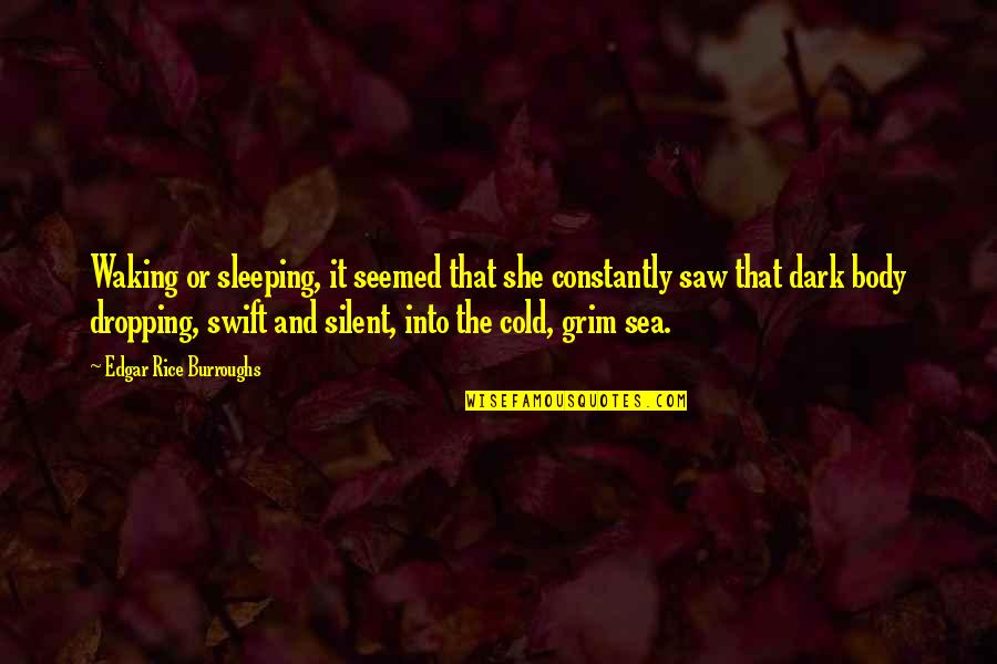 Cold And Dark Quotes By Edgar Rice Burroughs: Waking or sleeping, it seemed that she constantly