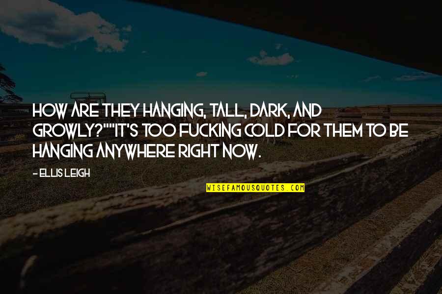 Cold And Dark Quotes By Ellis Leigh: How are they hanging, tall, dark, and growly?""It's