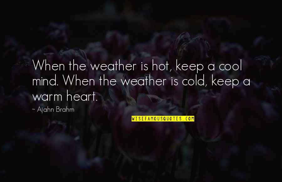 Cold And Hot Weather Quotes By Ajahn Brahm: When the weather is hot, keep a cool
