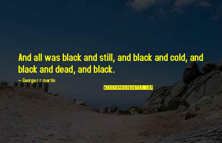 Cold As Ice Quotes By George R R Martin: And all was black and still, and black