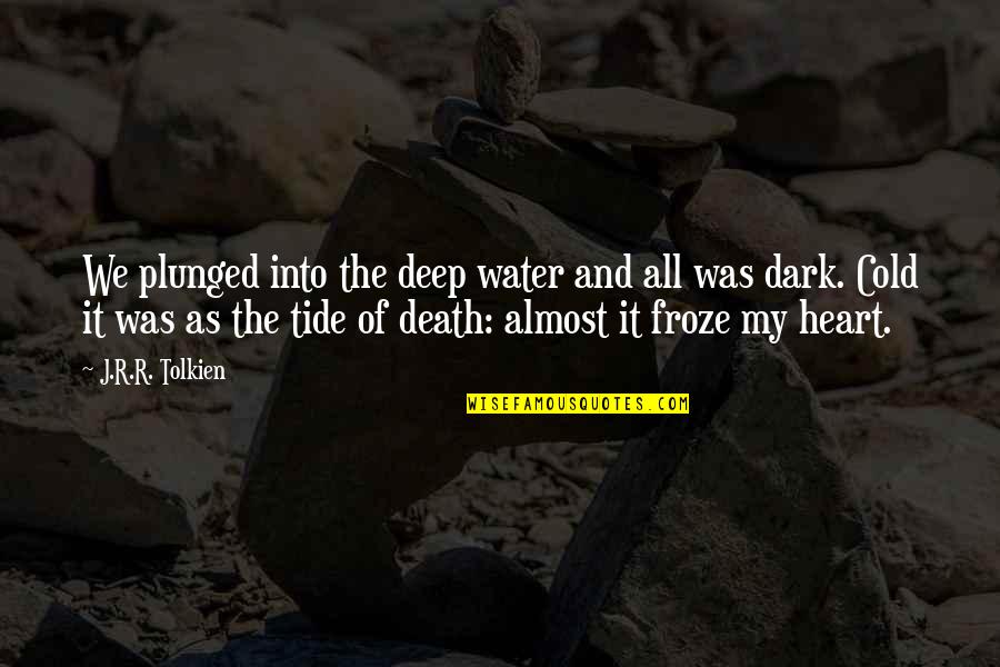 Cold As Quotes By J.R.R. Tolkien: We plunged into the deep water and all