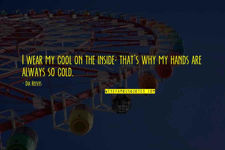 Cold Hands Quotes By Dia Reeves: I wear my cool on the inside; that's
