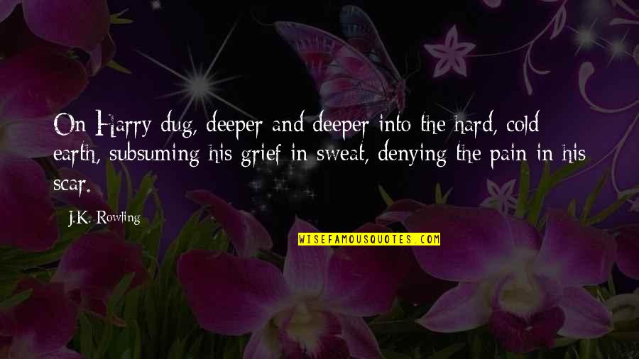 Cold Hard Quotes By J.K. Rowling: On Harry dug, deeper and deeper into the