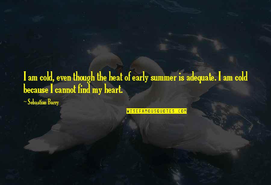 Cold Heart Quotes By Sebastian Barry: I am cold, even though the heat of