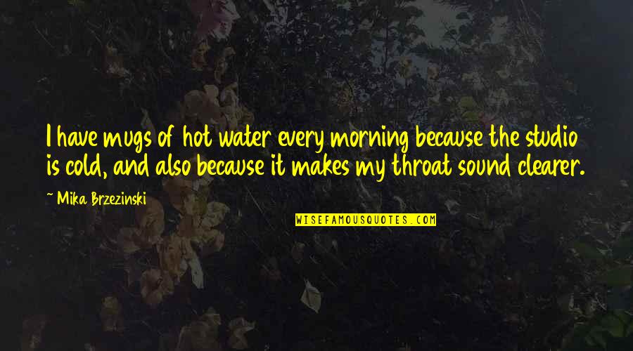 Cold Morning Quotes By Mika Brzezinski: I have mugs of hot water every morning