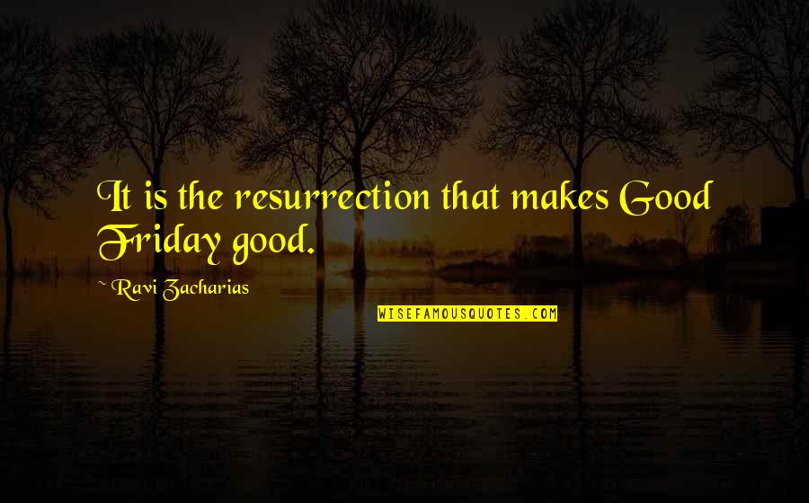 Cold Mountain Crow Quotes By Ravi Zacharias: It is the resurrection that makes Good Friday