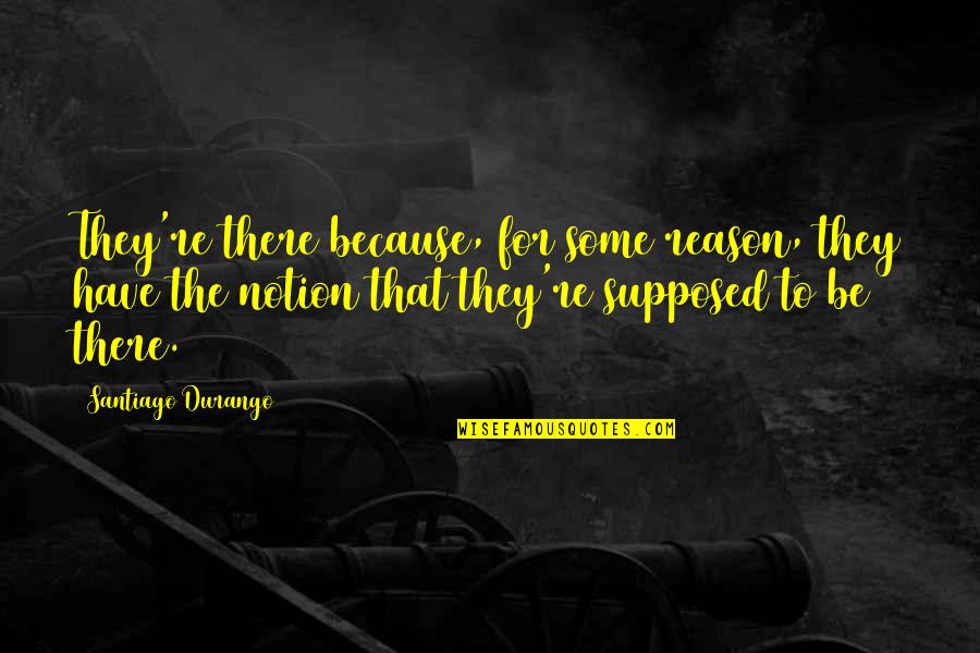 Cold Person Quotes By Santiago Durango: They're there because, for some reason, they have