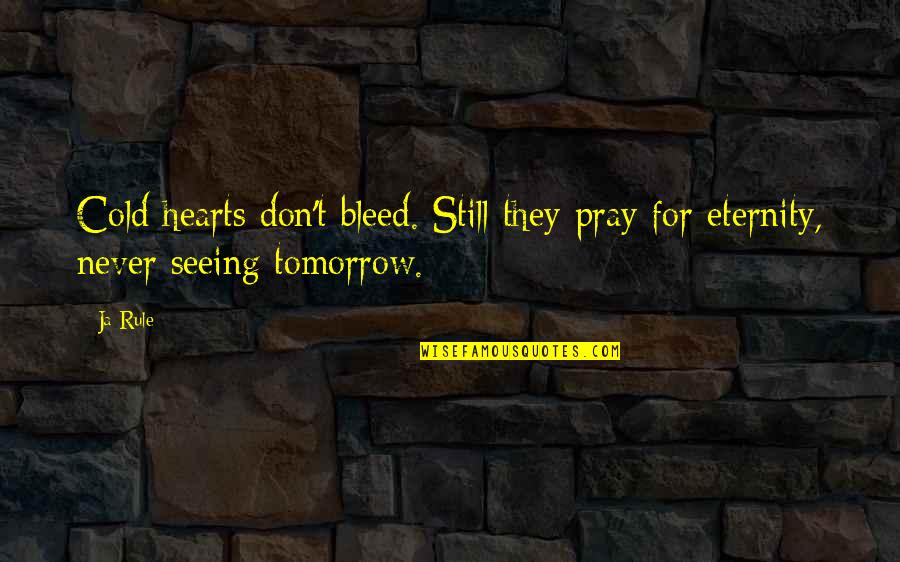 Cold Quotes By Ja Rule: Cold hearts don't bleed. Still they pray for