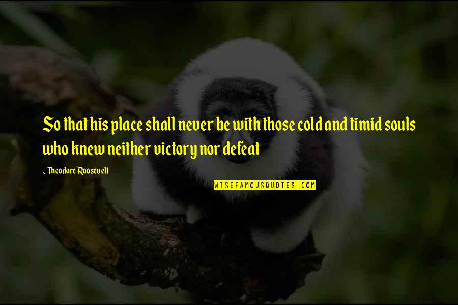 Cold Quotes By Theodore Roosevelt: So that his place shall never be with