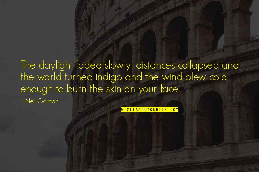 Cold Skin Quotes By Neil Gaiman: The daylight faded slowly: distances collapsed and the Cold Skin Quotes By Neil Gaiman: The daylight faded slowly: distances collapsed and the