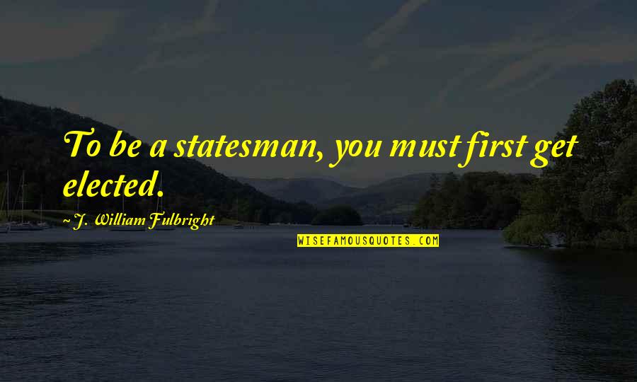 Cold Water Bath Quotes By J. William Fulbright: To be a statesman, you must first get