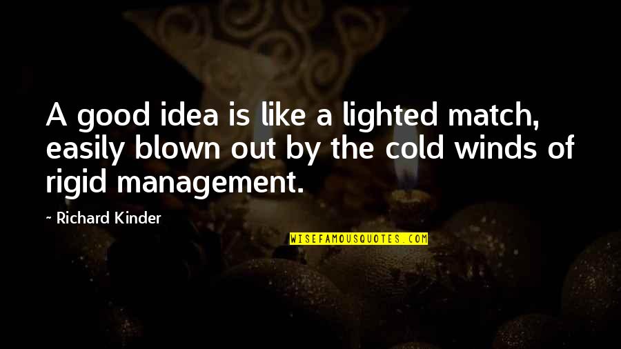Cold Wind Quotes By Richard Kinder: A good idea is like a lighted match,
