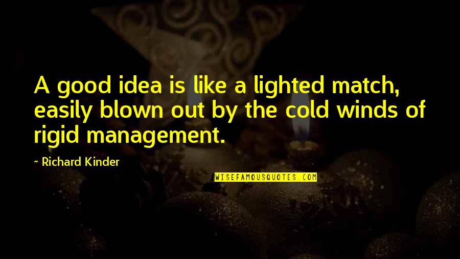 Cold Winds Quotes By Richard Kinder: A good idea is like a lighted match,