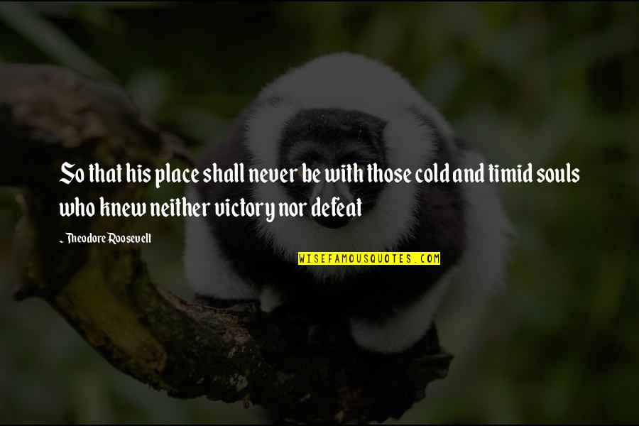 Cold With Quotes By Theodore Roosevelt: So that his place shall never be with