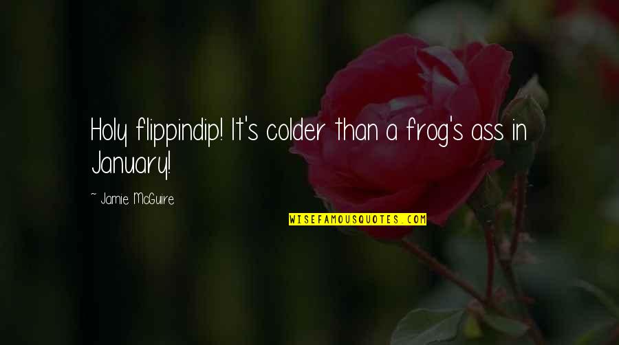 Colder Quotes By Jamie McGuire: Holy flippindip! It's colder than a frog's ass