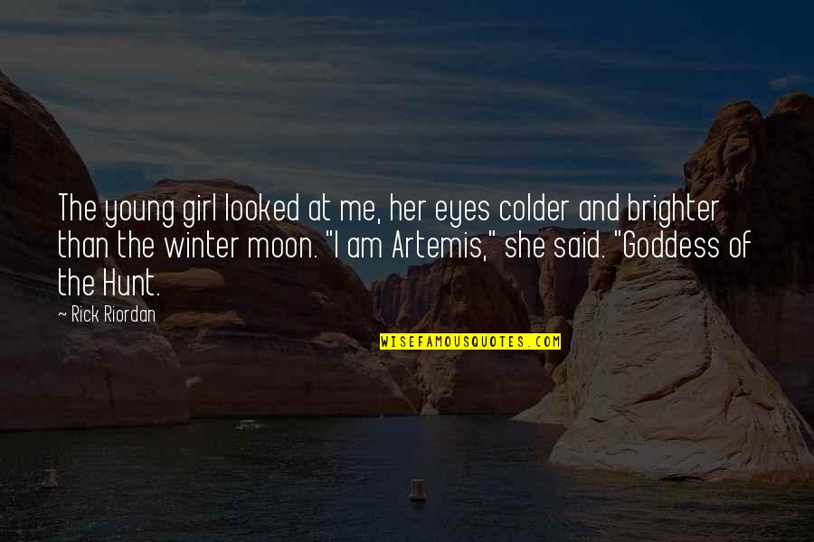 Colder Quotes By Rick Riordan: The young girl looked at me, her eyes