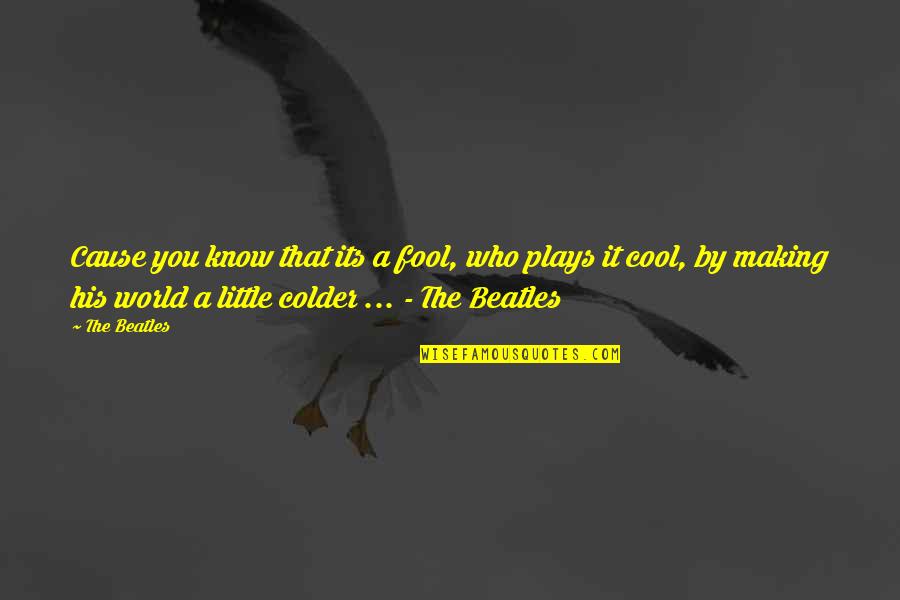 Colder Than Quotes By The Beatles: Cause you know that its a fool, who