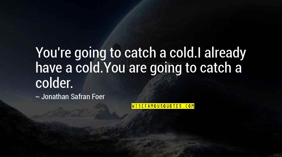 Colder'n Quotes By Jonathan Safran Foer: You're going to catch a cold.I already have