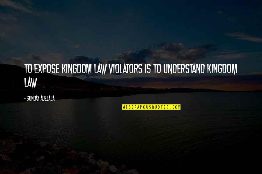 Coldfusion Cfquery Quotes By Sunday Adelaja: To expose kingdom law violators is to understand