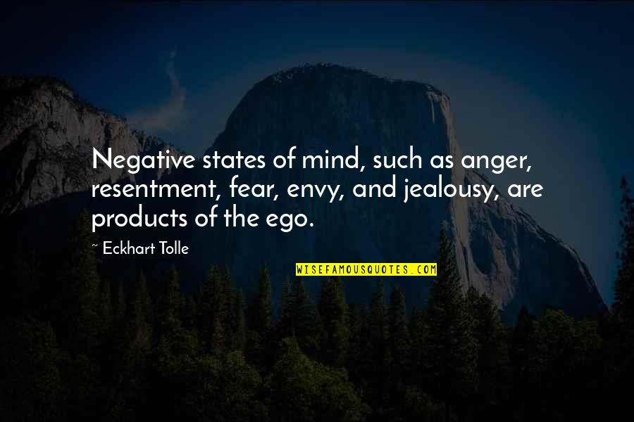 Coldman Tent Quotes By Eckhart Tolle: Negative states of mind, such as anger, resentment,