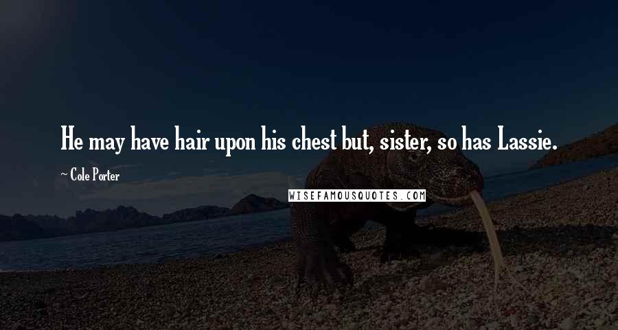 Cole Porter quotes: He may have hair upon his chest but, sister, so has Lassie.