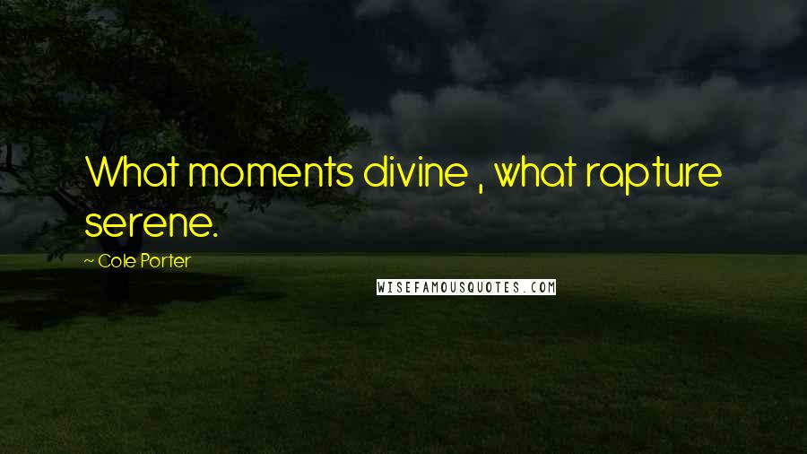 Cole Porter quotes: What moments divine , what rapture serene.