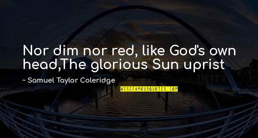 Coleridge's Quotes By Samuel Taylor Coleridge: Nor dim nor red, like God's own head,The