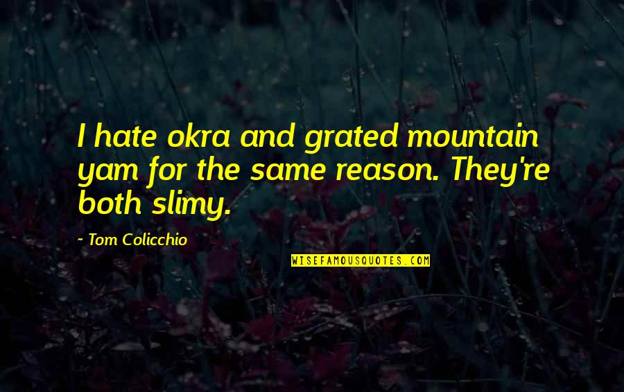 Colicchio Quotes By Tom Colicchio: I hate okra and grated mountain yam for Colicchio Quotes By Tom Colicchio: I hate okra and grated mountain yam for