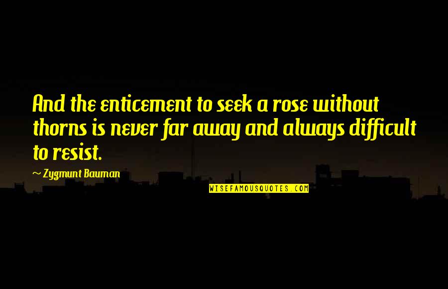 Colin Blakemore Quotes By Zygmunt Bauman: And the enticement to seek a rose without