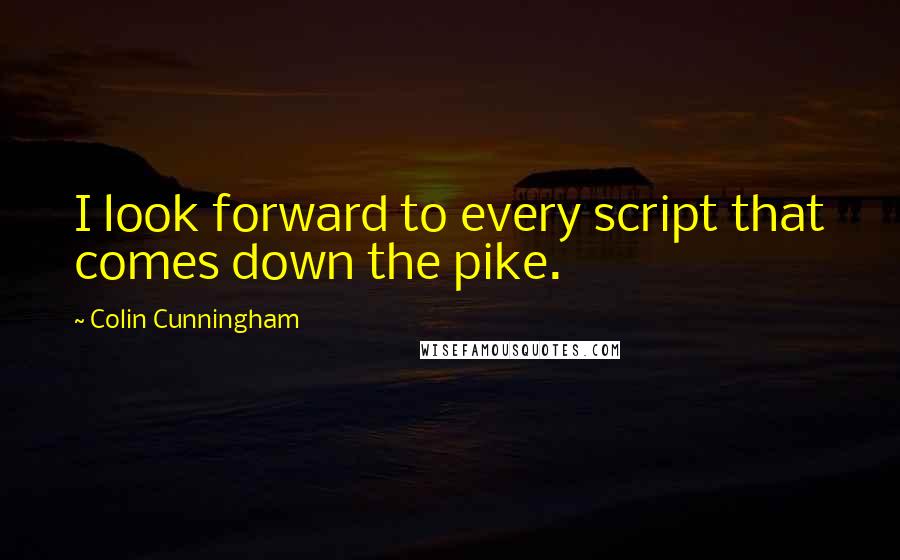 Colin Cunningham quotes: I look forward to every script that comes down the pike.