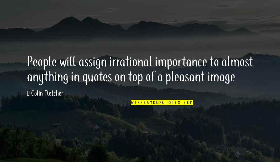 Colin Fletcher Quotes By Colin Fletcher: People will assign irrational importance to almost anything