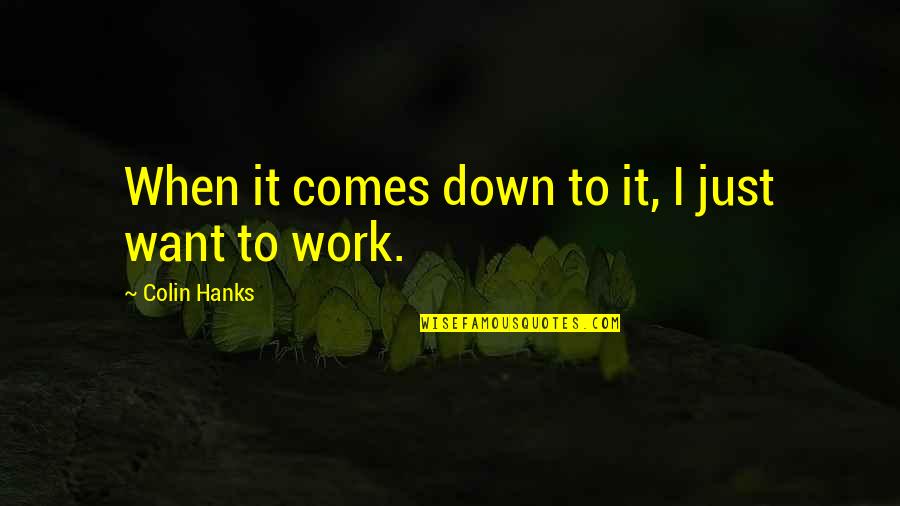 Colin Hanks Quotes By Colin Hanks: When it comes down to it, I just