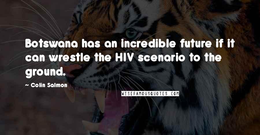 Colin Salmon quotes: Botswana has an incredible future if it can wrestle the HIV scenario to the ground.