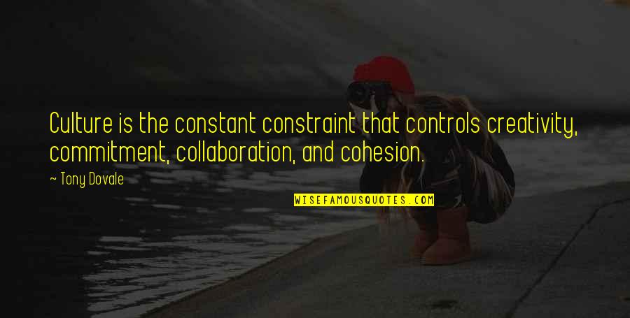 Collaboration In The Workplace Quotes By Tony Dovale: Culture is the constant constraint that controls creativity,