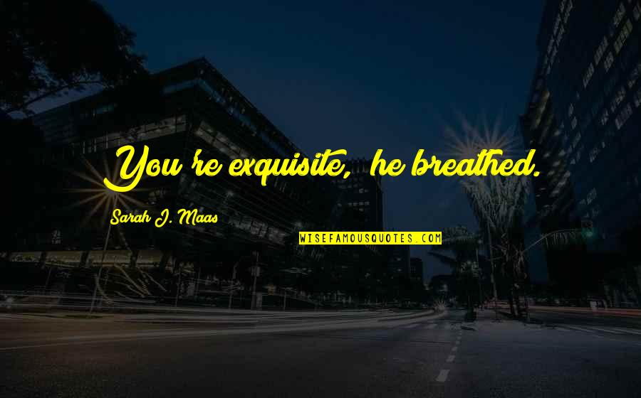 Collaborators Mad Quotes By Sarah J. Maas: You're exquisite," he breathed.