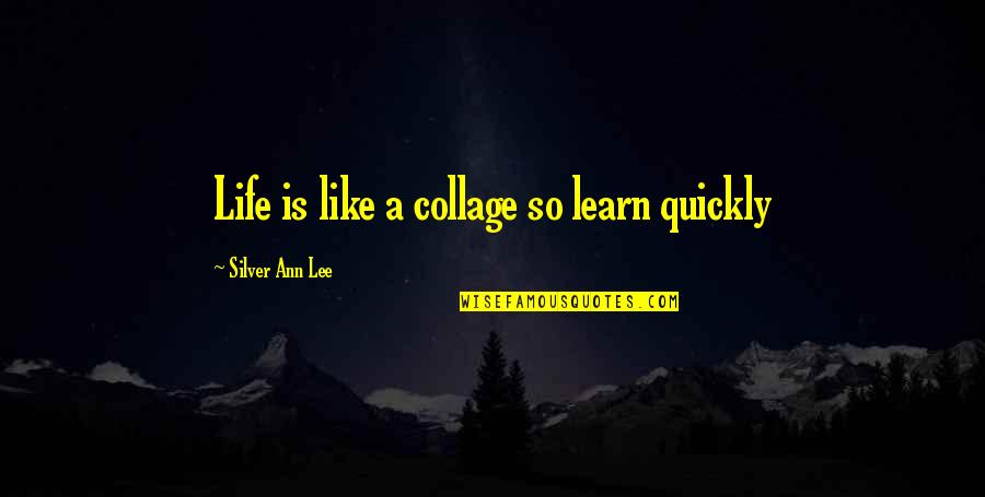 Collage Quotes By Silver Ann Lee: Life is like a collage so learn quickly