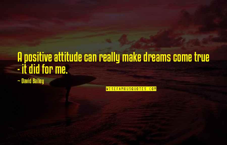 Collapsed Uterus Quotes By David Bailey: A positive attitude can really make dreams come