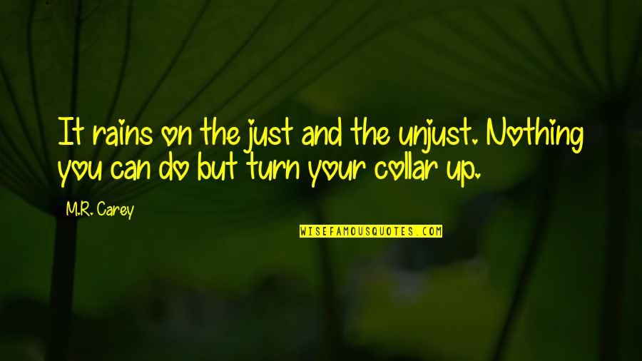 Collar Quotes By M.R. Carey: It rains on the just and the unjust.